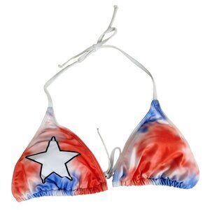 Creative Apparel Misses XL Texas Lone Star Tie Dye String Bikini Top